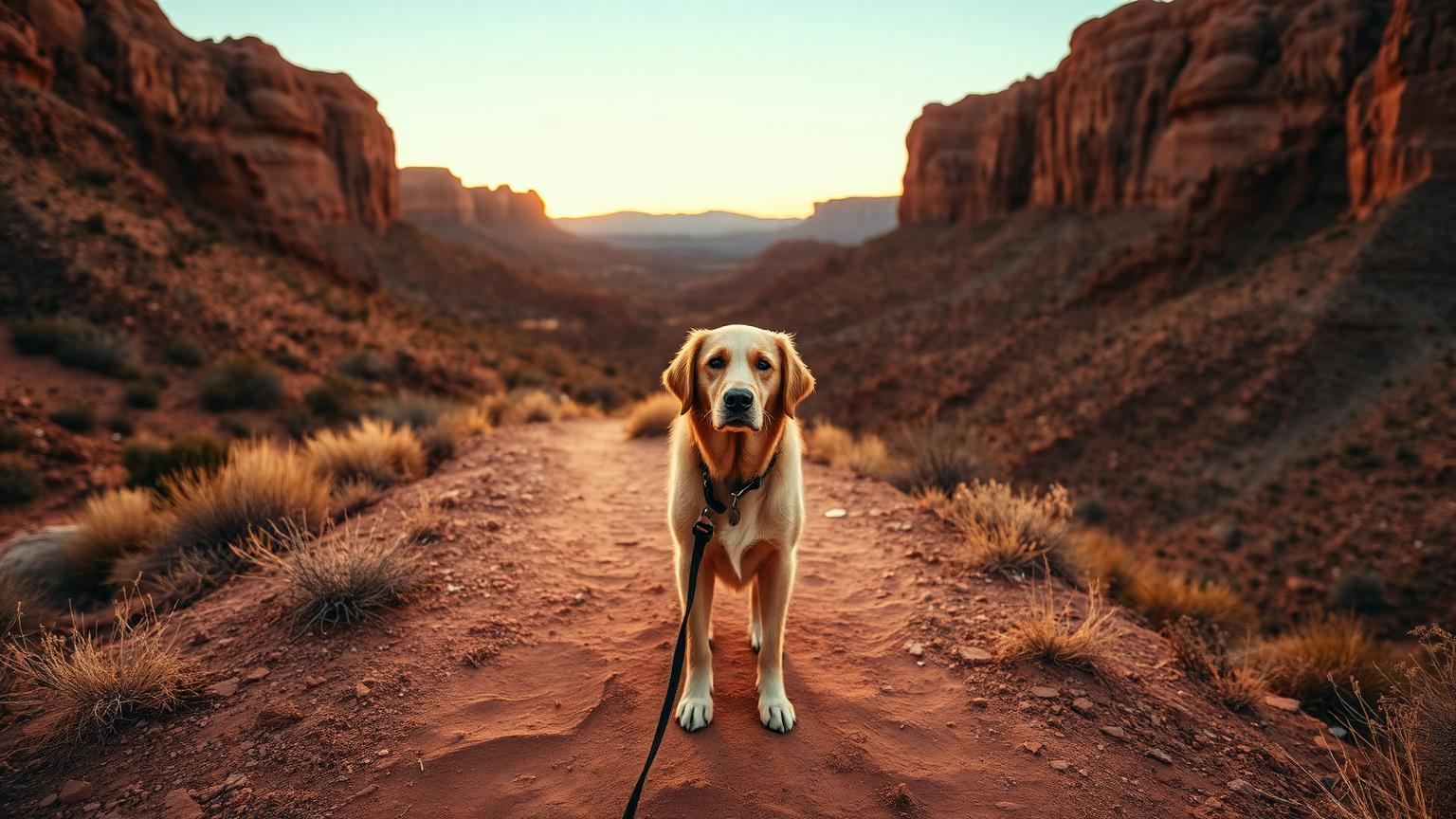 A dog enjoying a Western Slope trail with Mesa County scenery