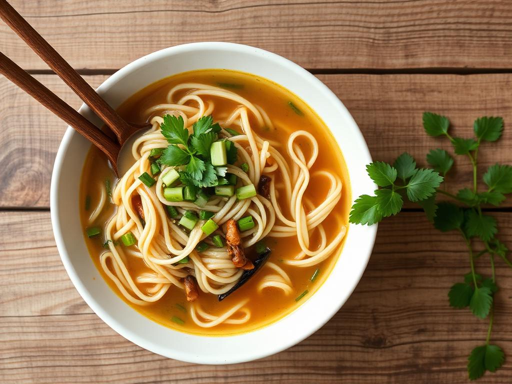 EC Asian Station — Gluten-free rice noodle bowl with fresh herbs