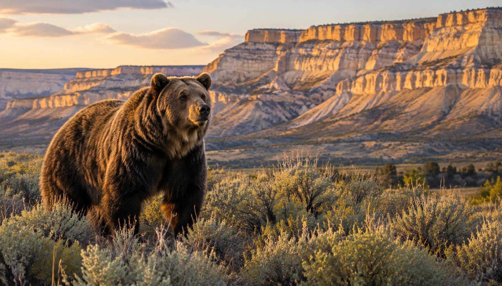 Black bear in sagebrush below the Book Cliffs