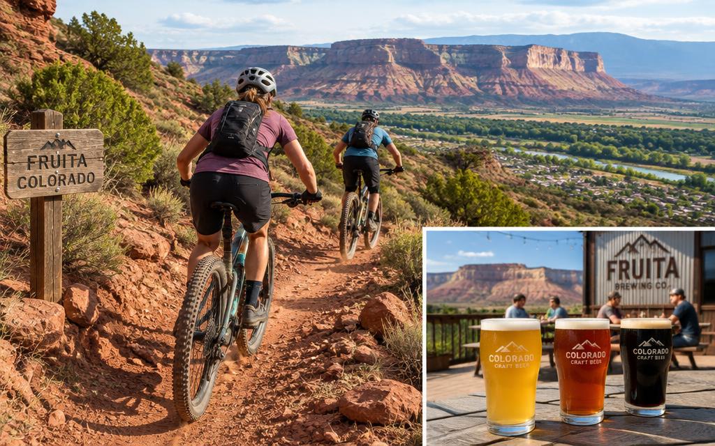 Mountain bikers on Fruita singletrack and craft beers